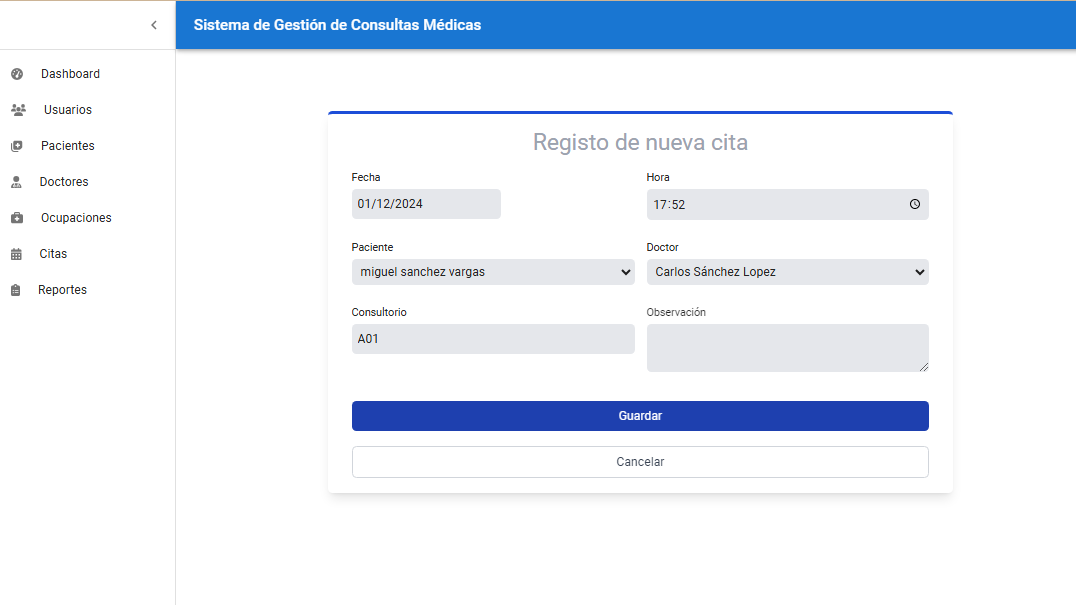 Programacion de citas medicas